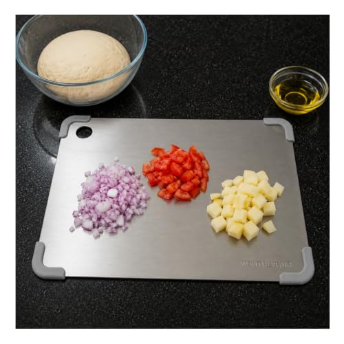 Stainless Steel Chopping Board, 36 x 25 cm for Vegetables & Meat - Image 3